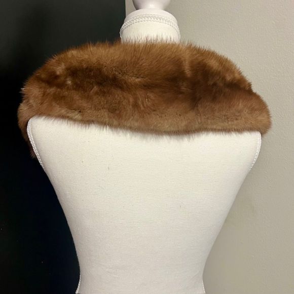 Vintage Rosheks du buque Womens Brown Mink Fur Wrap Scarf - Picture 3 of 11